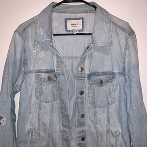 Distressed jean jacket
